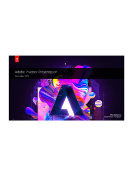 Adobe Investor Handout