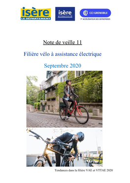 Note De Veille 11 Filière Vélo À Assistance Électrique Septembre 2020