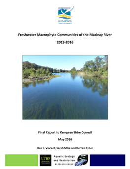 Freshwater Macrophyte Communities of the Macleay River 2015-2016