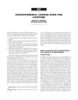 Schizophrenia: Course Over the Lifetime