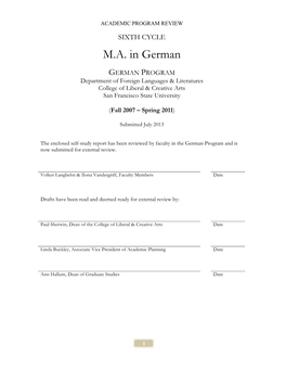 M.A. in German