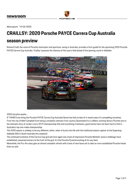 2020 Porsche PAYCE Carrera Cup Australia Season Preview