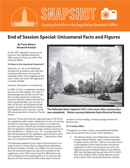 2018 End of Session Special: Unicameral Facts and Figures