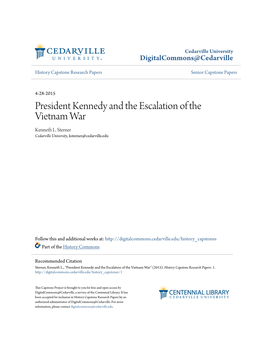 President Kennedy and the Escalation of the Vietnam War Kenneth L