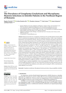 The Prevalence of Ureaplasma Urealyticum and Mycoplasma Hominis Infections in Infertile Patients in the Northeast Region of Romania