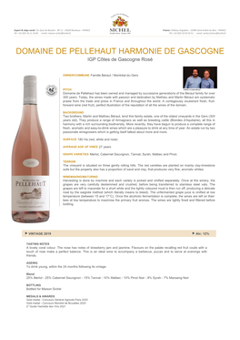 DOMAINE DE PELLEHAUT HARMONIE DE GASCOGNE IGP Côtes De Gascogne Rosé