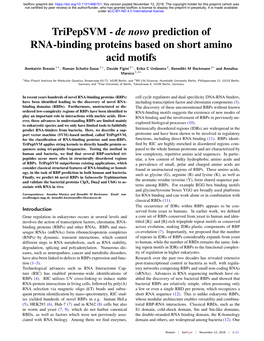 De Novo Prediction of RNA-Binding Proteins Based on Short