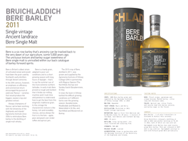 BRUICHLADDICH BERE BARLEY 2011 Single Vintage Ancient Landrace Bere Single Malt