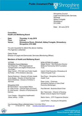 (Public Pack)Agenda Document for Health and Wellbeing Board, 04/07