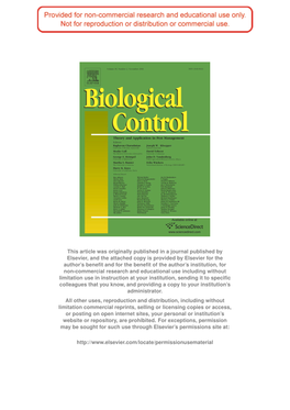 Homalodisca Coagulata Egg Masses: Economic Implications for Mass Rearing and Biological Control