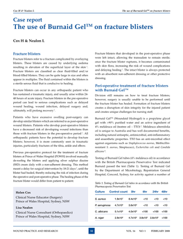 The Use of Burnaid Geltm on Fracture Blisters Case Report the Use of Burnaid Geltm on Fracture Blisters