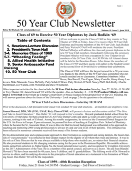 50 Year Club Newsletter