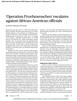 'Operation Fruehmenschen' Escalates Against African-American