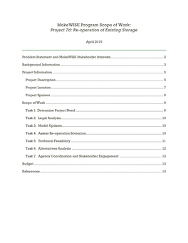 Re-Operation of Existing Storage