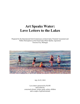 Art Speaks Water: Love Letters to the Lakes