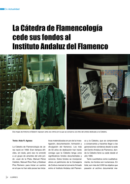 La Cátedra De Flamencología Cede Sus Fondos Al Instituto Andaluz Del Flamenco