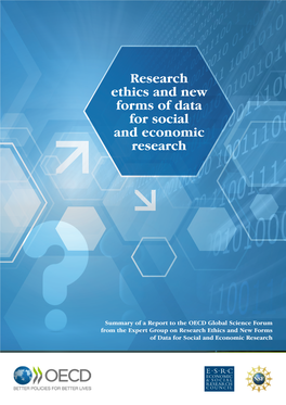 Research Ethics and New Forms of Data for Social and Economic Research