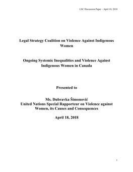 Legal Strategy Coalition on Violence Against Indigenous Women