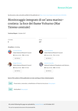 Monitoraggio Integrato Di Un'area Marino- Costiera: La Foce Del Fiume Volturno (Mar Tirreno Centrale)