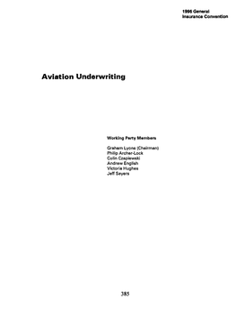 Aviation Underwriting