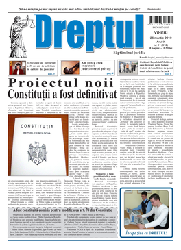 Proiectul Noii Constituţii a Fost Definitivat