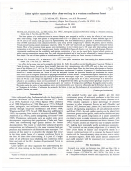 Litter Spider Succession After Clear-Cutting in a Western Coniferous Forest