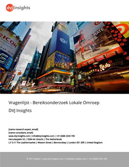 Vragenlijst - Bereiksonderzoek Lokale Omroep DVJ Insights