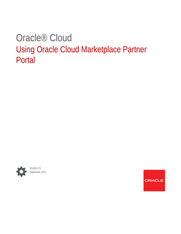 Using Oracle Cloud Marketplace Partner Portal