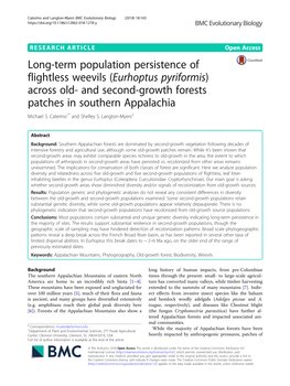(Eurhoptus Pyriformis) Across Old- and Second-Growth Forests Patches in Southern Appalachia Michael S