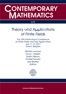 Theory and Applications of Finite Fields