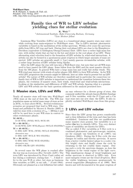 Family Ties of WR to LBV Nebulae Yielding Clues for Stellar Evolution K