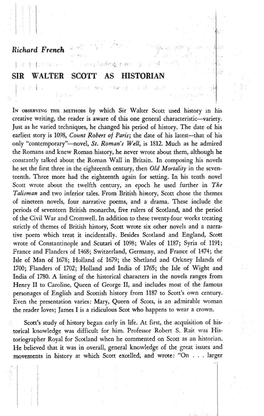 Sir Walter Scott As Historian