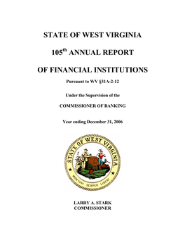 2006 West Virginia Division of Banking Annual Report
