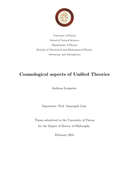 Cosmological Aspects of Unified Theories