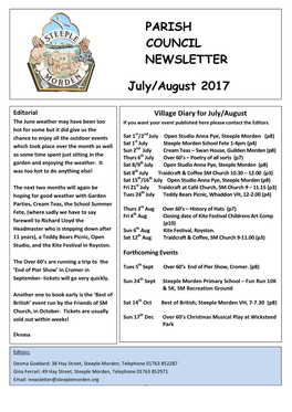 PARISH COUNCIL NEWSLETTER July/August 2017