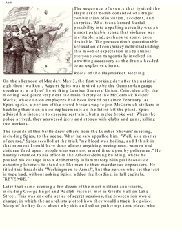 Act II the Sequence of Events That Ignited the Haymarket Bomb Consisted of a Tragic Combination of Intention, Accident, and Surprise