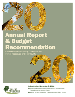 Conservation & Policy Council 2020 Annual Report & 2021 Budget Recommendation