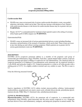 DAYPRO ALTA™ (Oxaprozin Potassium) 600Mg Tablets