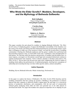 Modders, Developers, and the Mythology of Bethesda Softworks