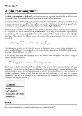 Allylic Rearrangement