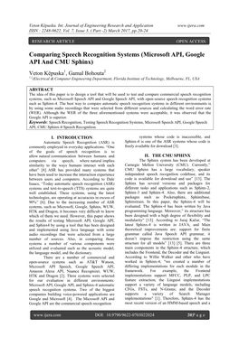 Comparing Speech Recognition Systems (Microsoft API, Google API and CMU Sphinx)