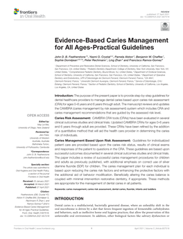 Evidence-Based Caries Management for All Ages-Practical Guidelines