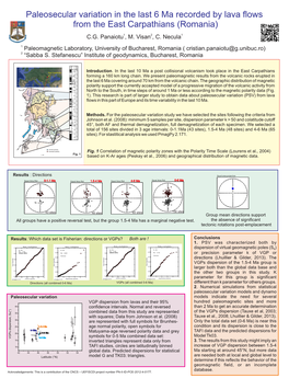 CG Panaiotu , M. Visan , C. Necula Paleomagnetic Laboratory, University of Bucharest, Romania