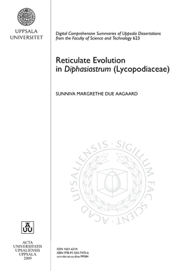 Reticulate Evolution in Diphasiastrum (Lycopodiaceae)