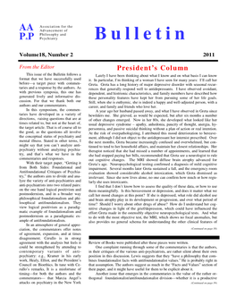 AAPP Bulletin Vol 18 #2, 2011