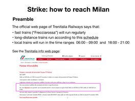 Strike: How to Reach Milan