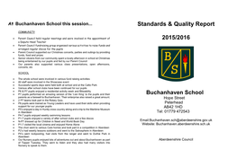 Standards & Quality Report 2015/2016 Buchanhaven School