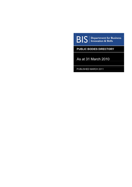 BIS Public Bodies Directory 2010