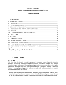 Jamaica Town Plan Table of Contents I. INTRODUCTION