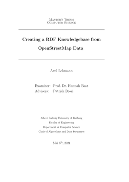 Creating a RDF Knowledgebase from Openstreetmap Data